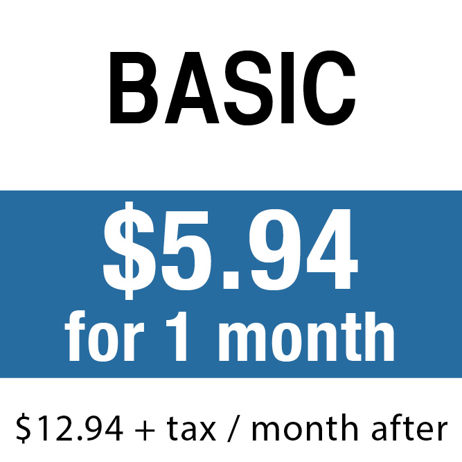 BASIC: All Access Digital. $5.94 for 1 month, $12.94 per month after